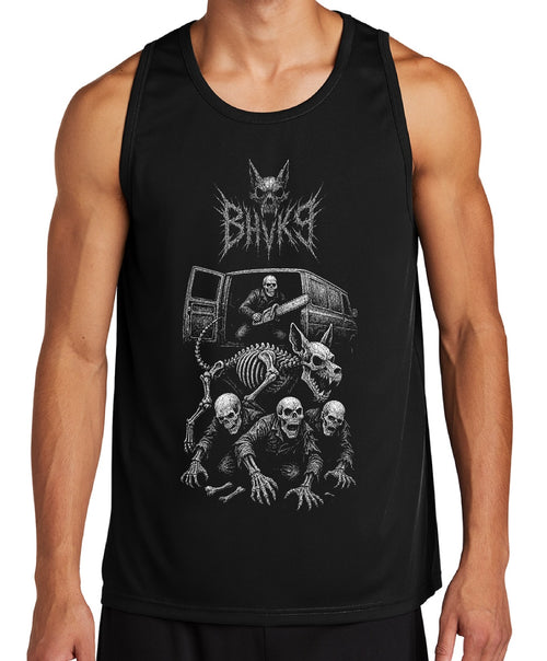BHVK9 Mens's Tech Tank — White Ink