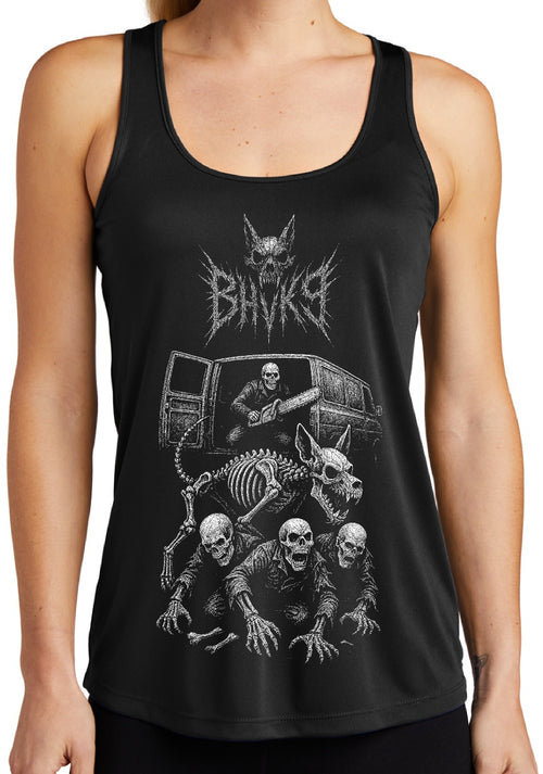 BHVK9 Women's Tech Tank — White Ink